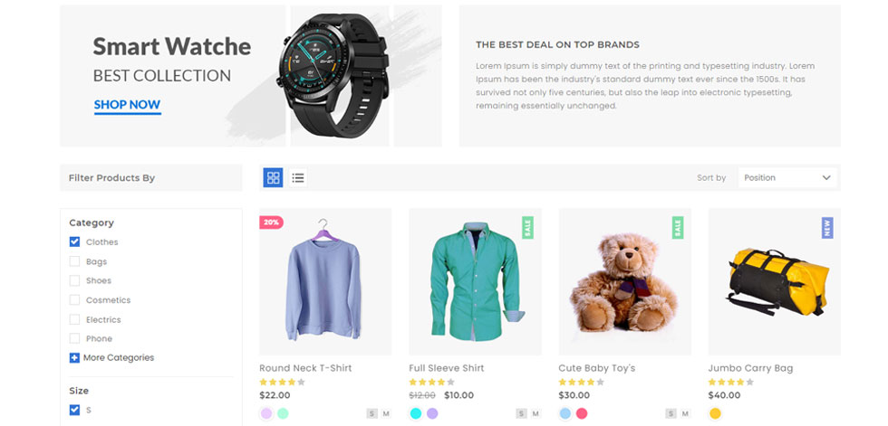 Shop page