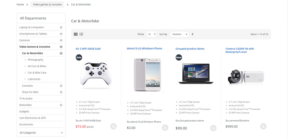 Category page