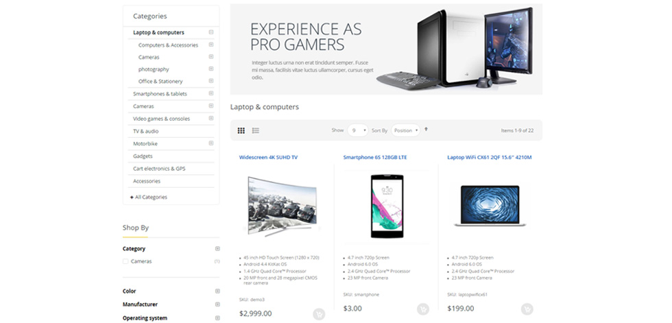 Category page