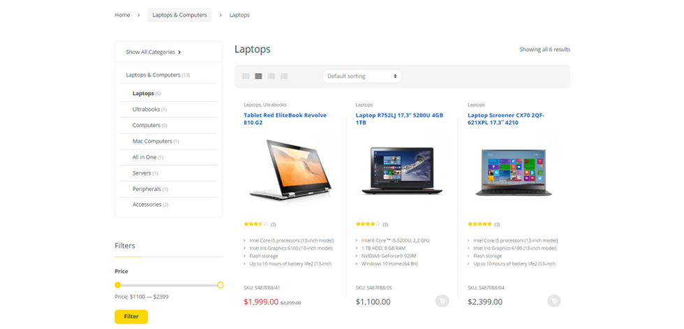 Category page