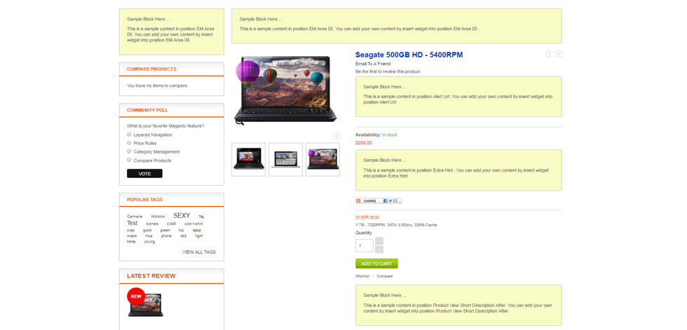 Product page