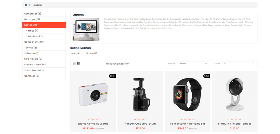 Category page