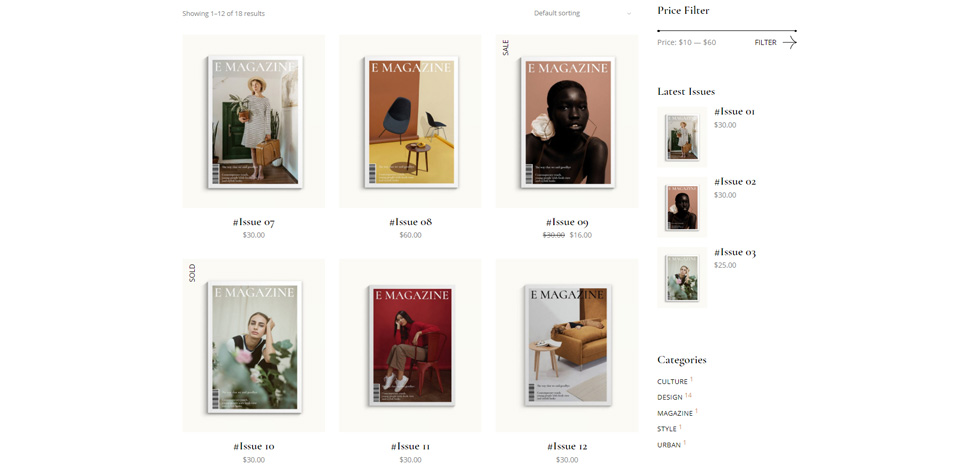 Shop page