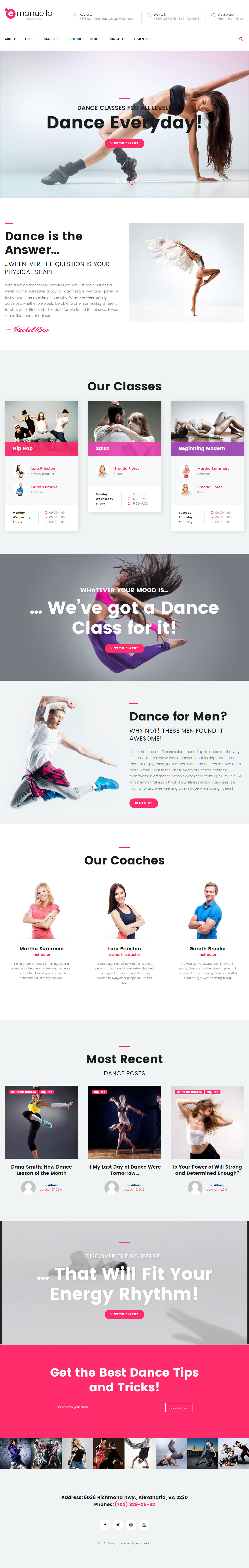 Emanuella WordPress Dance School Theme