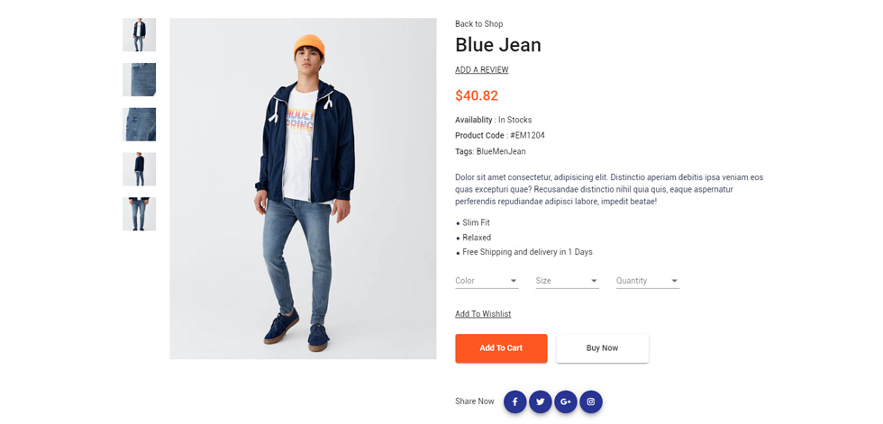 Product page