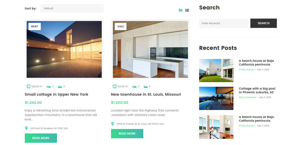 Properties listing