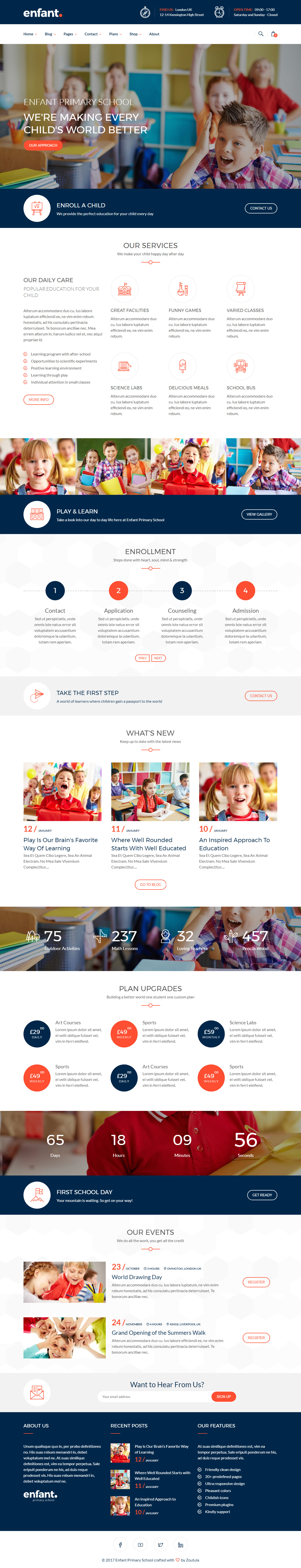 Enfant WordPress Educational Themes for Schools