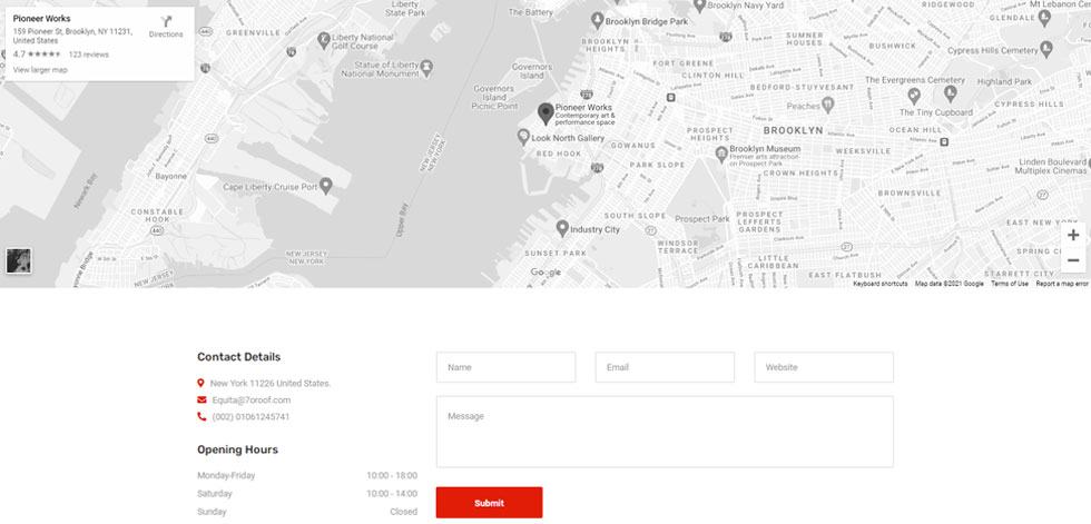 Contact page