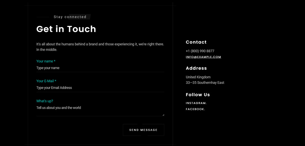 Contact page
