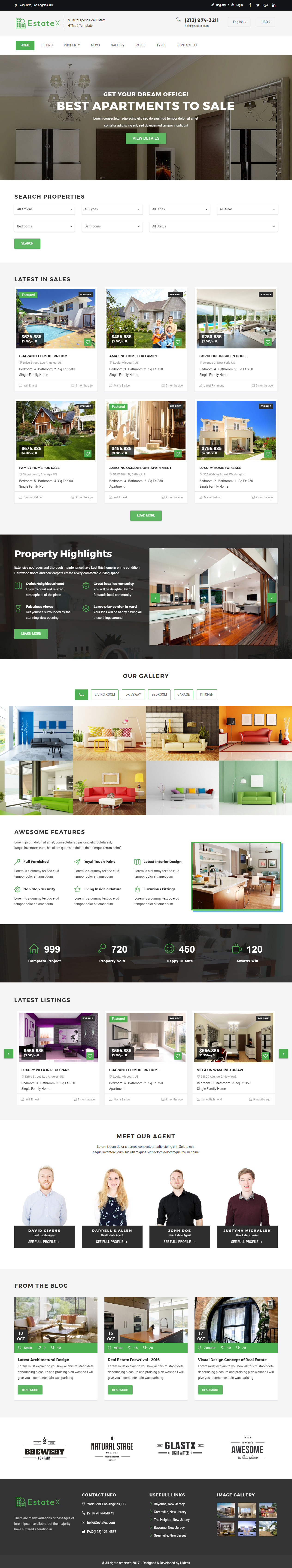 EstateX Real Estate Website Templates