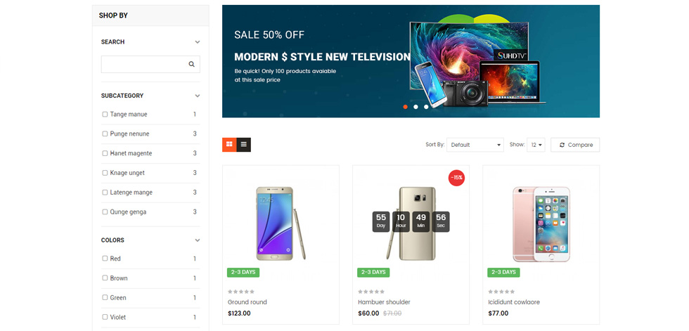 Category page