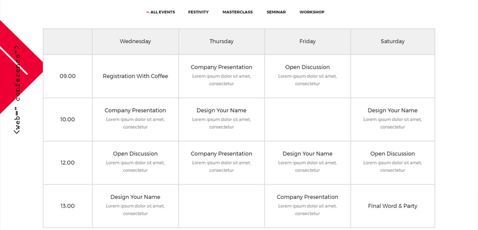 Timetable