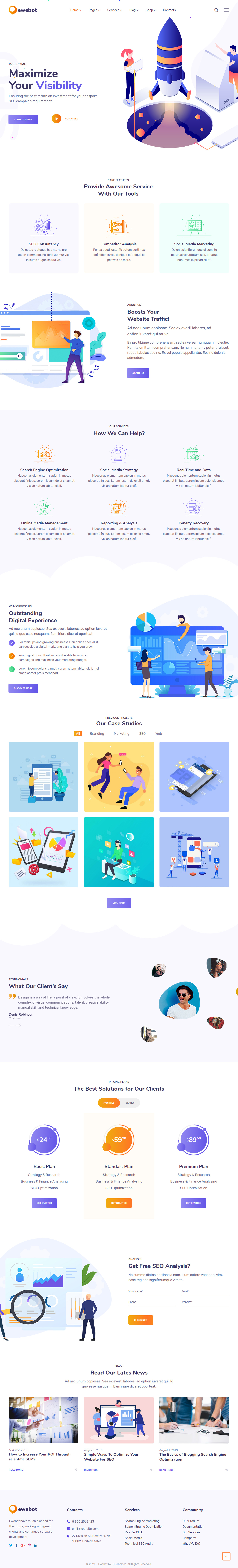 Ewebot WordPress Theme for Digital Marketing Agency