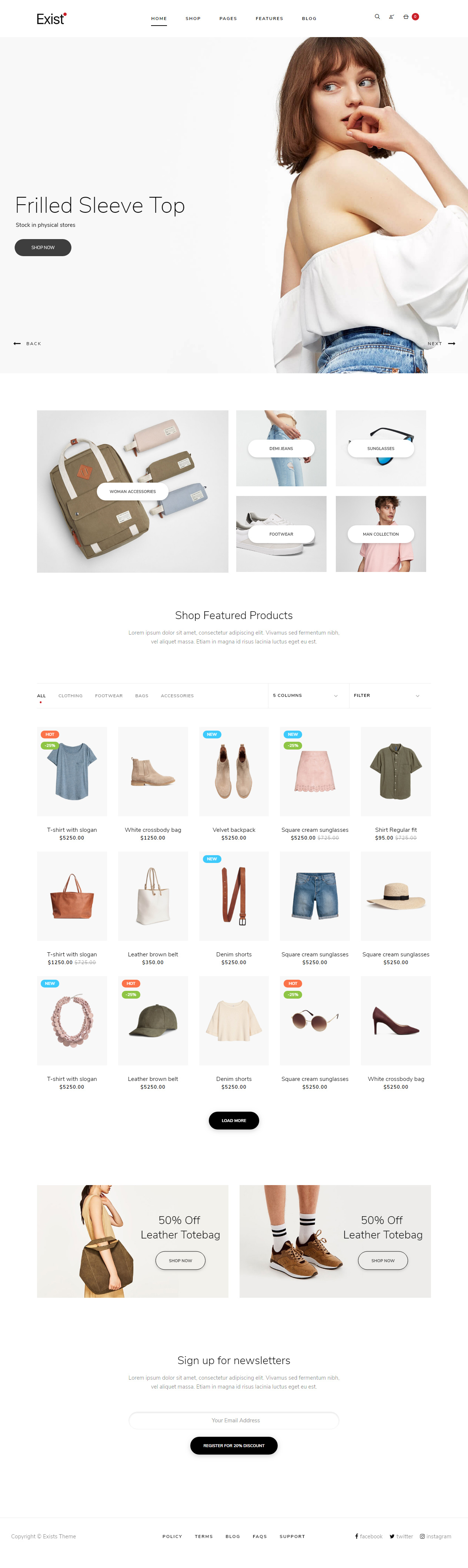 Exist Minimal Website Templates