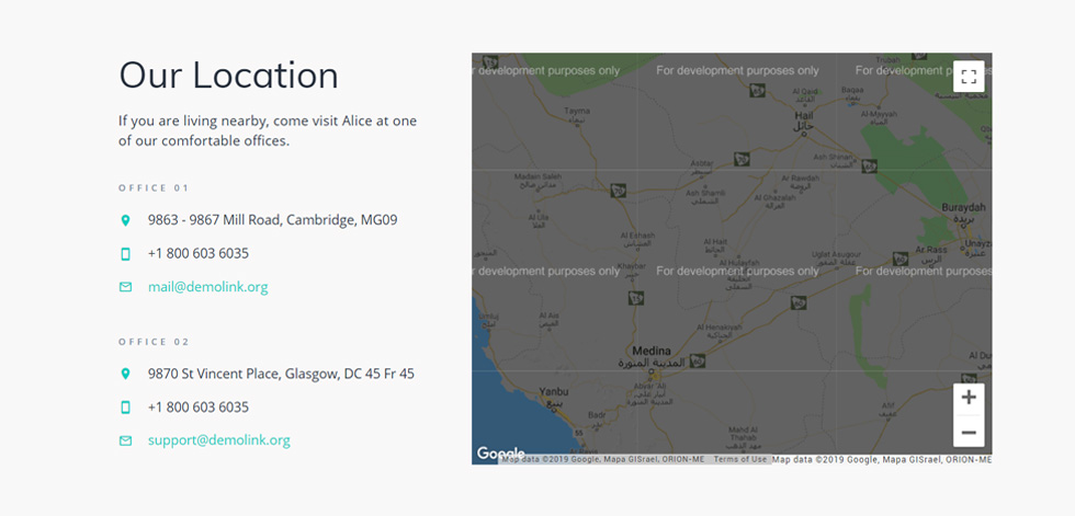 Contact page
