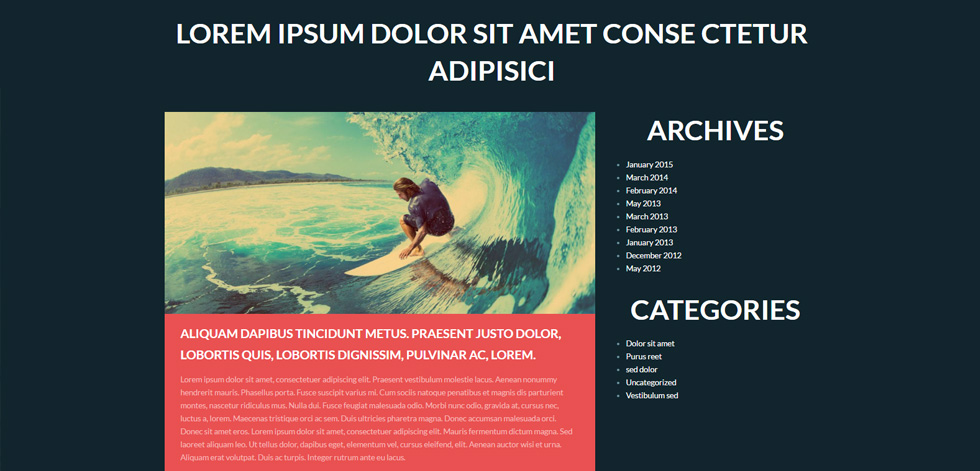Blog post page