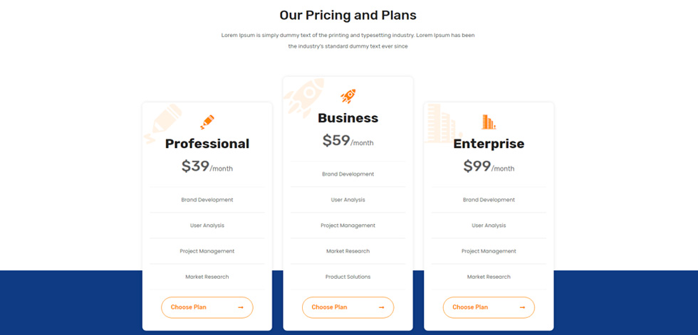 Pricing tables