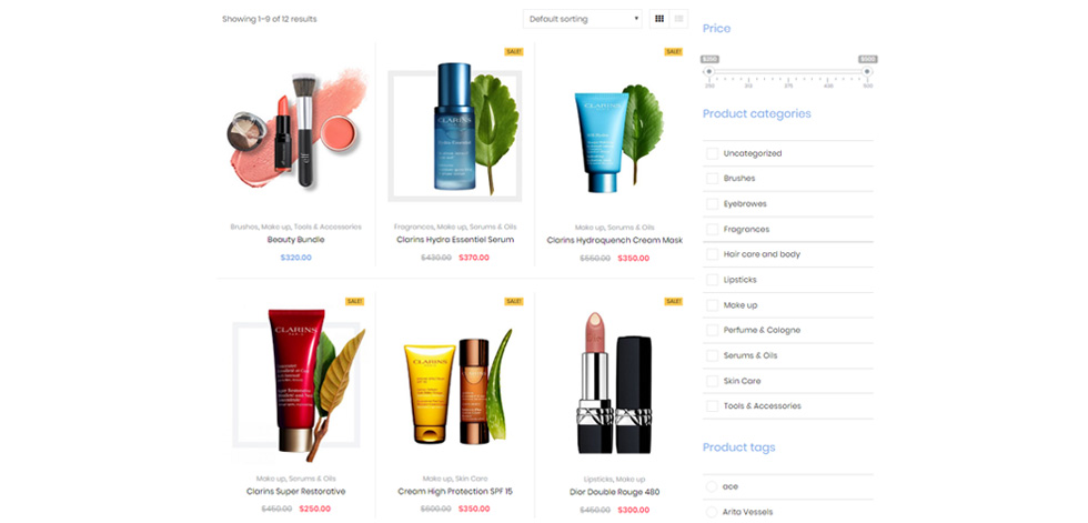 Shop page