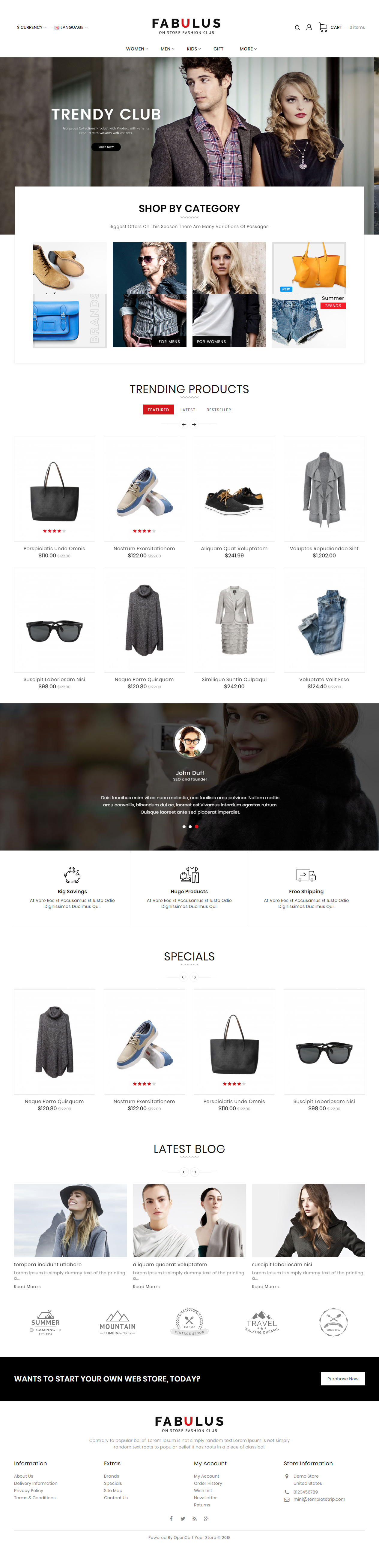 Fabulus OpenCart Fashion Theme