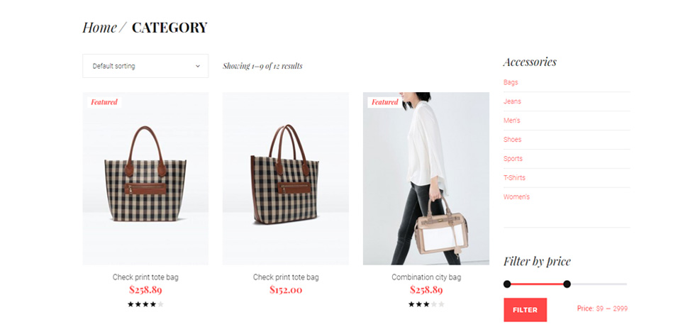 Shop page