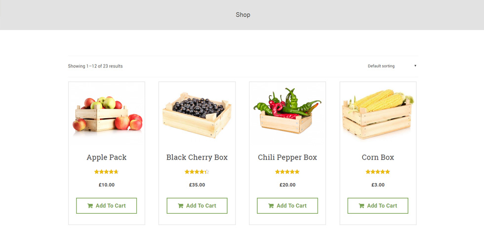 Shop page