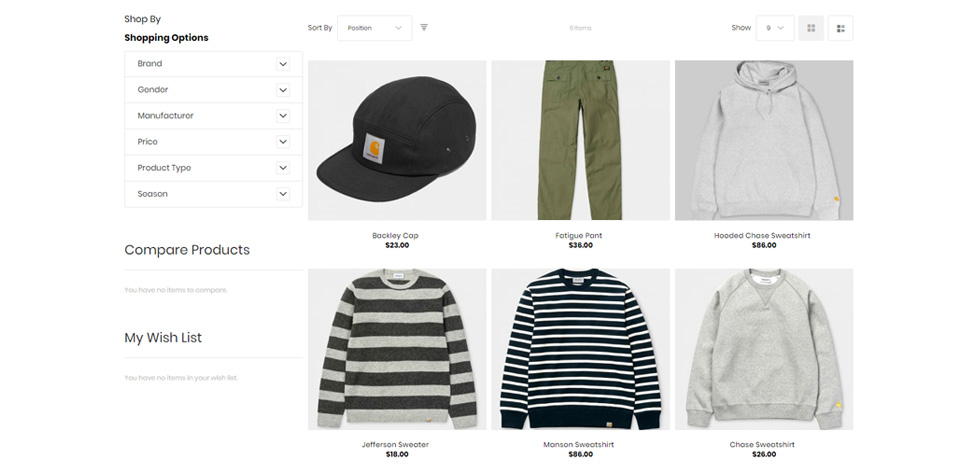 Category page
