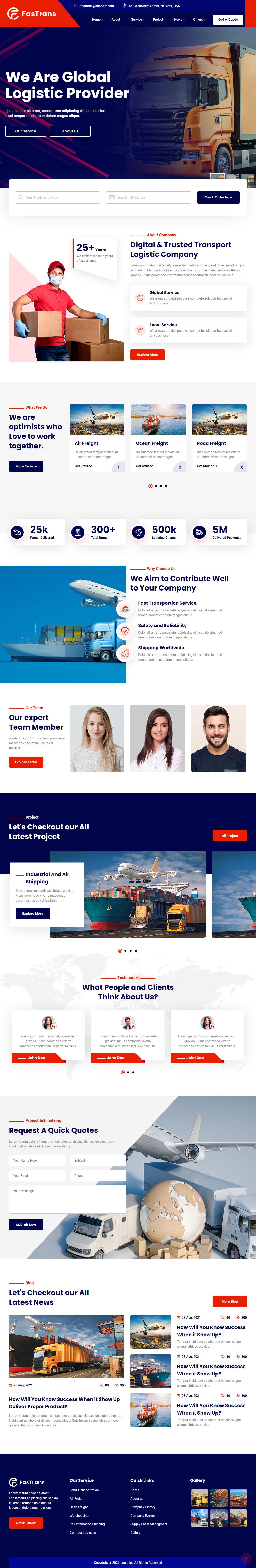 Fastrans Transportation Website Templates