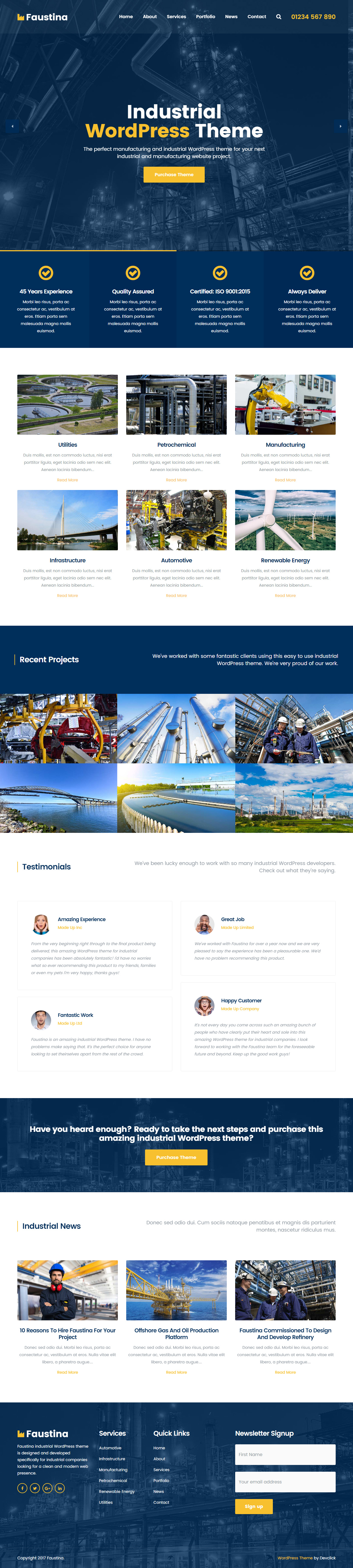 Faustina WordPress Manufacturing Theme