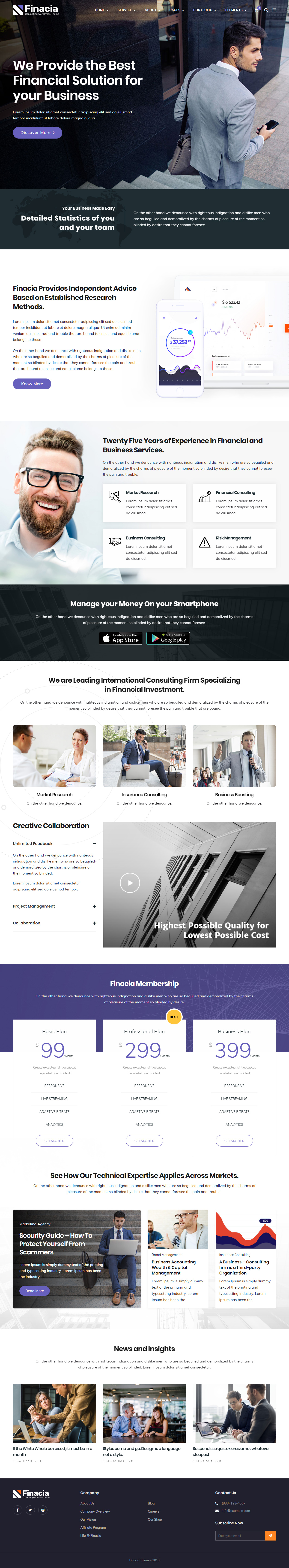 Finacia Finance WordPress Theme