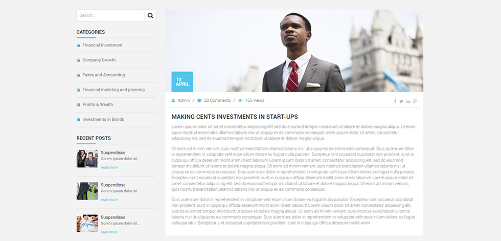 Blog post page
