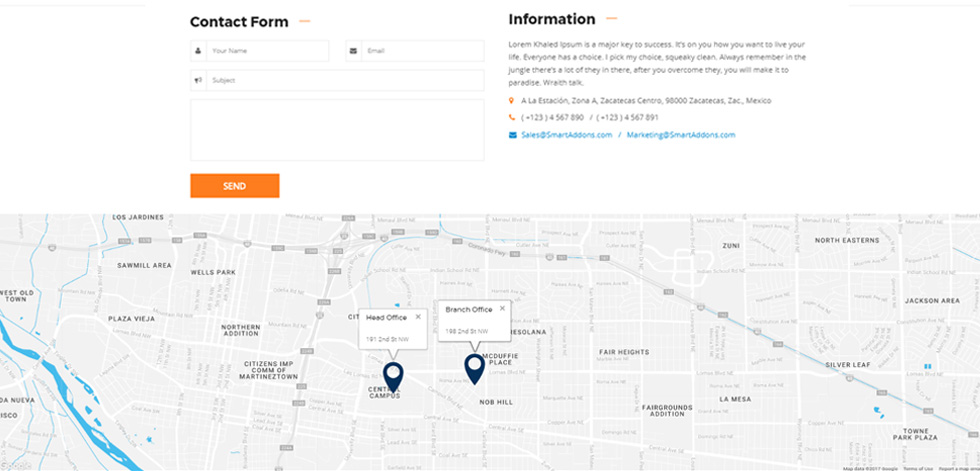 Contact page
