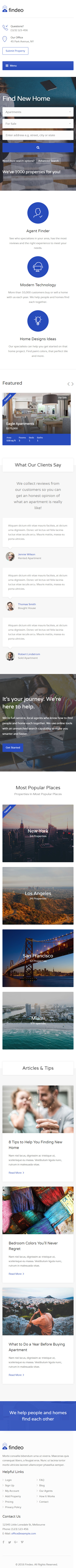 Findeo – Premium Responsive Real Estate & Directory HTML5 Template theme — Mobile preview