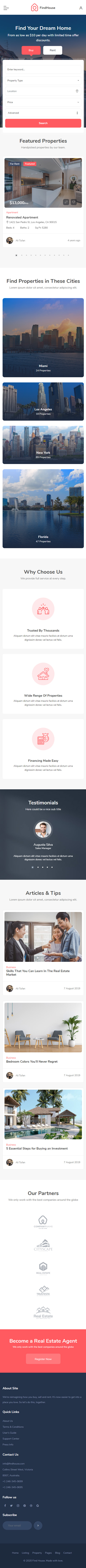 FindHouse – Premium Responsive Real Estate HTML5 Template theme — Mobile preview
