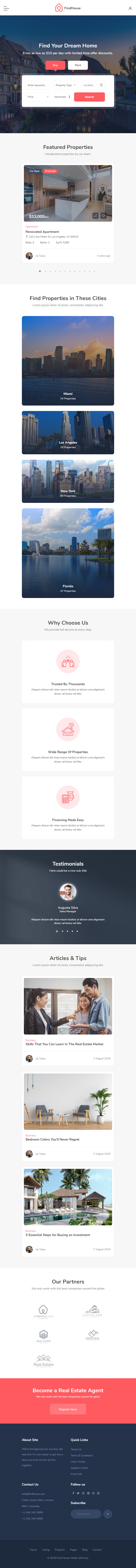 FindHouse – Premium Responsive Real Estate HTML5 Template theme — Tablet preview