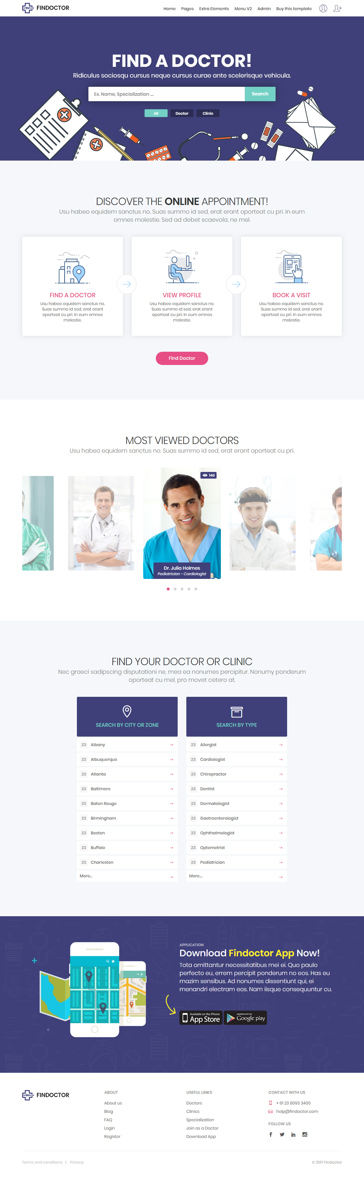 FINDOCTOR HTML5 Dentist Templates