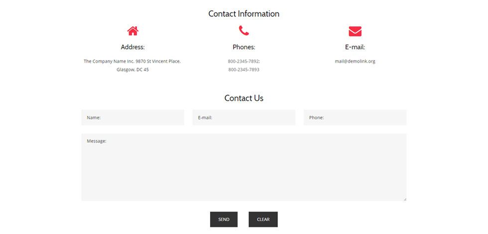 Contact page