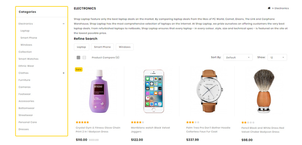Category page
