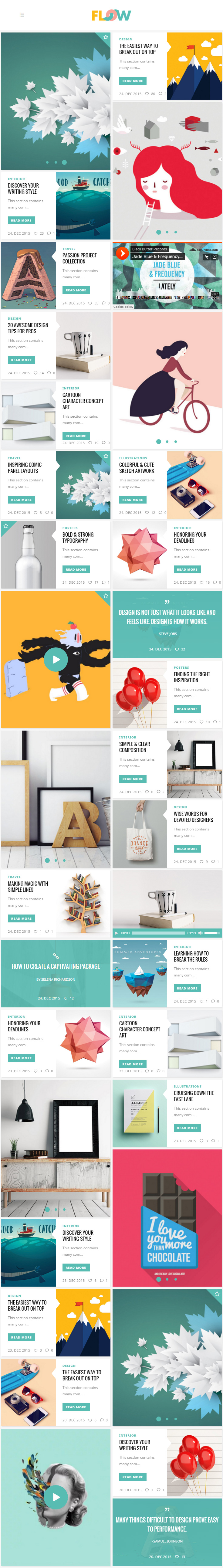 Flow – Premium Responsive Creative Blog WordPress Theme theme — Tablet preview