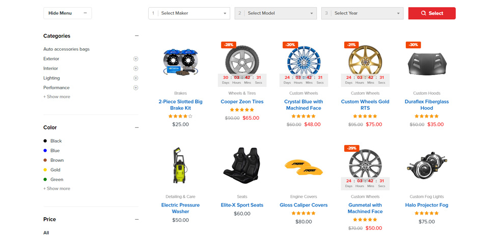 Shop page