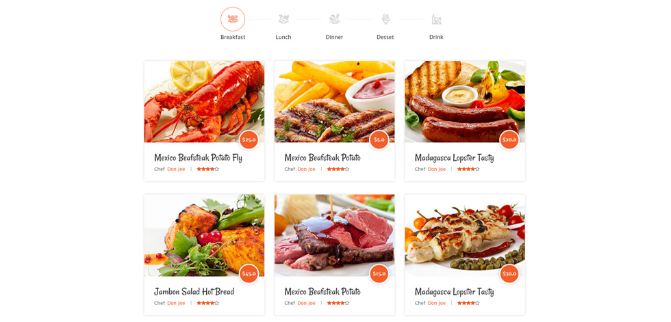 Food menu