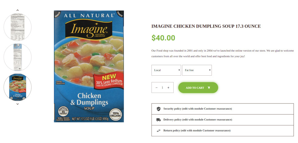 Product page