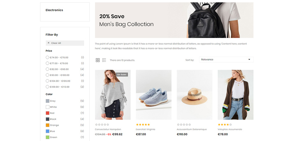 Category page