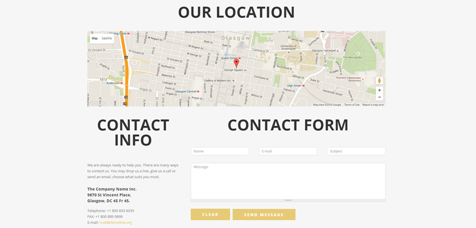 Contact page