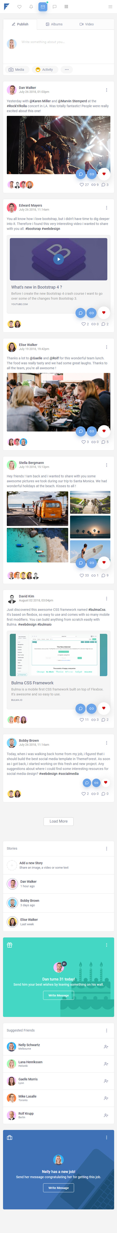 Friendkit – Premium Responsive Social Media UI Kit HTML5 Template theme — Mobile preview