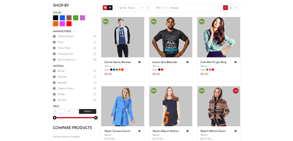Category page