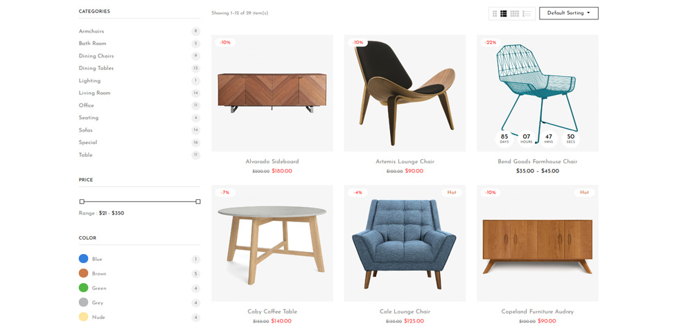 Shop page