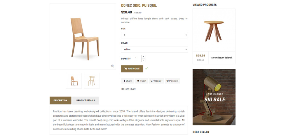 Product page