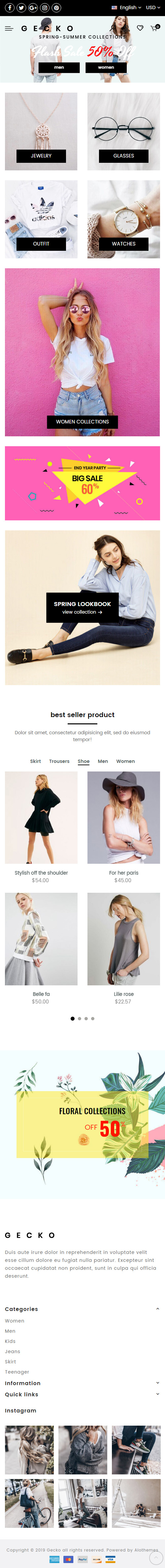 Gecko – Premium Responsive Multipurpose Magento 2 Theme theme — Mobile preview
