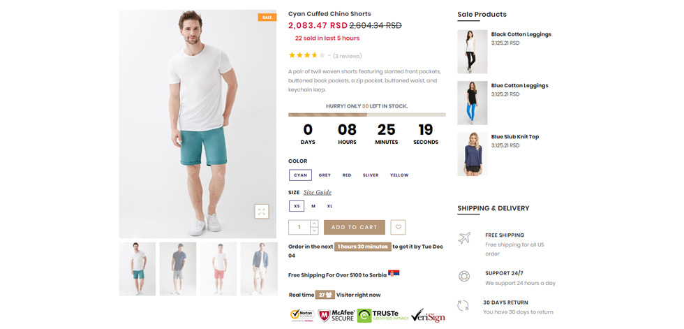 Product page