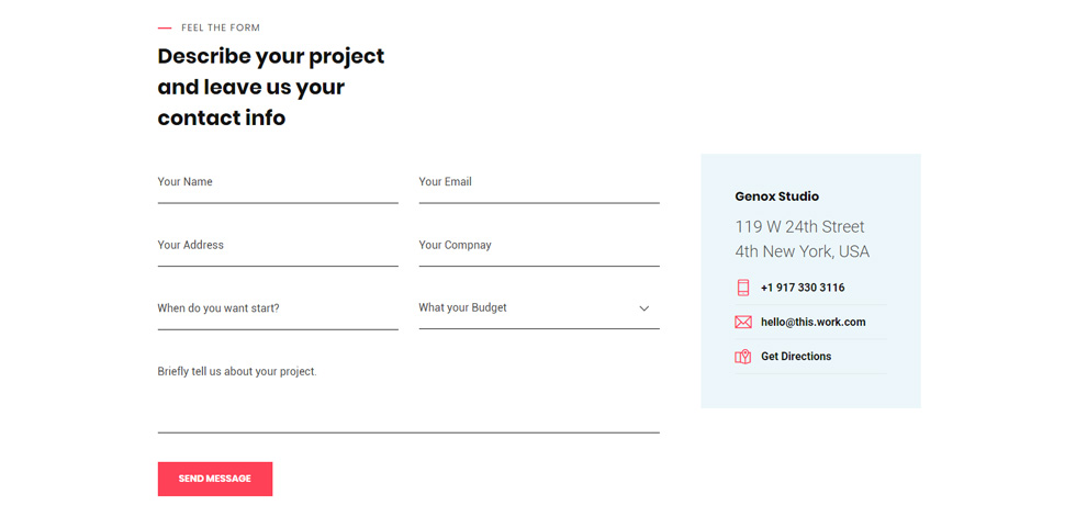 Contact page